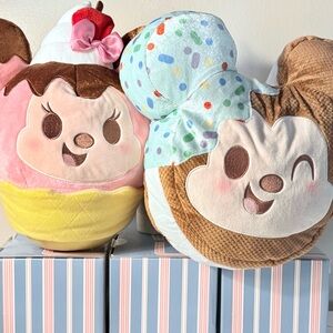 Disney Munchlings Mickey and Minnie Sweet Treat Stuffed Animal Pillows